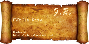 Füle Rita névjegykártya