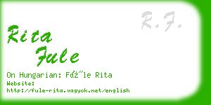 rita fule business card